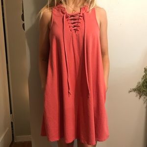 Coral tank dress